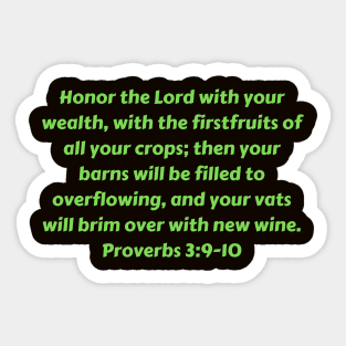 Bible Verse Proverbs 3:9-10 Sticker